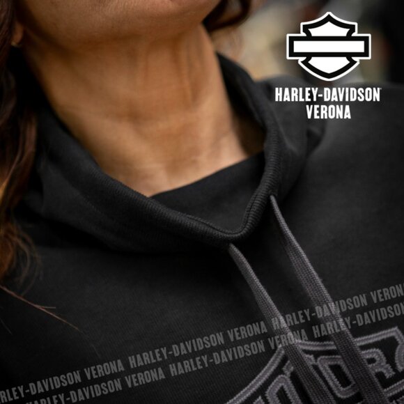 Harley-Davidson® B&S Funnel Black Women's Sweatshirt - Picture 4 of 12